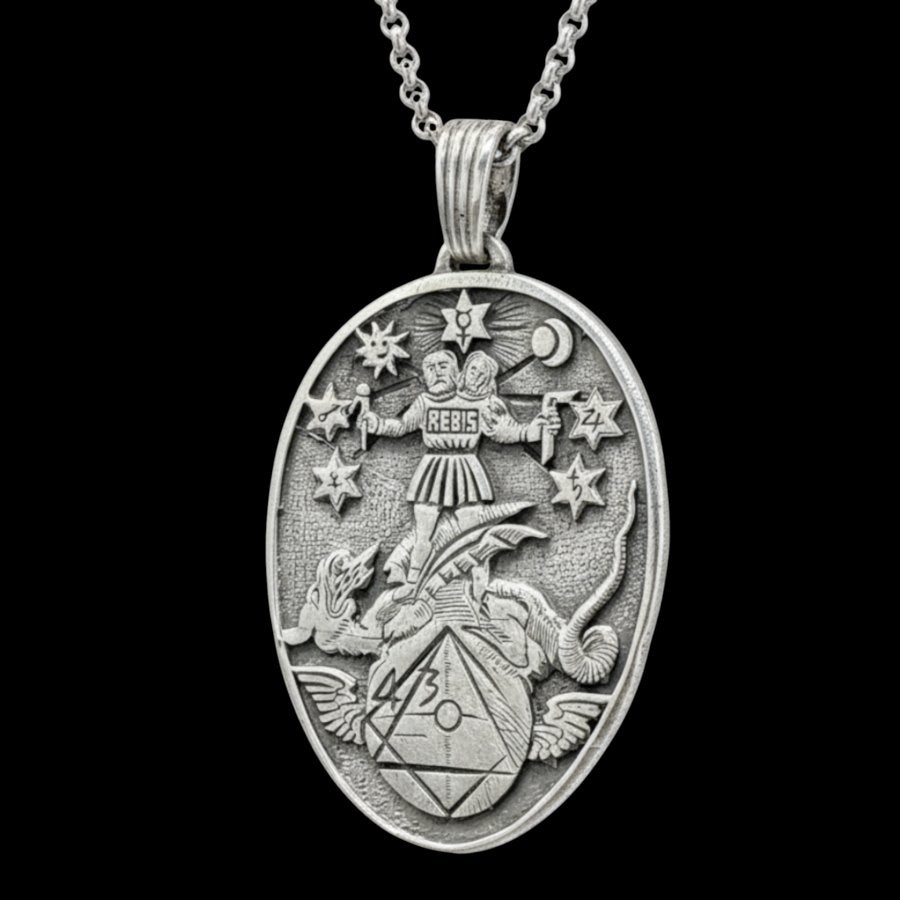 Masonic Rebis Pendant in Silver 4 cm 14 g Alchemy Art 1584 - Bricks Masons
