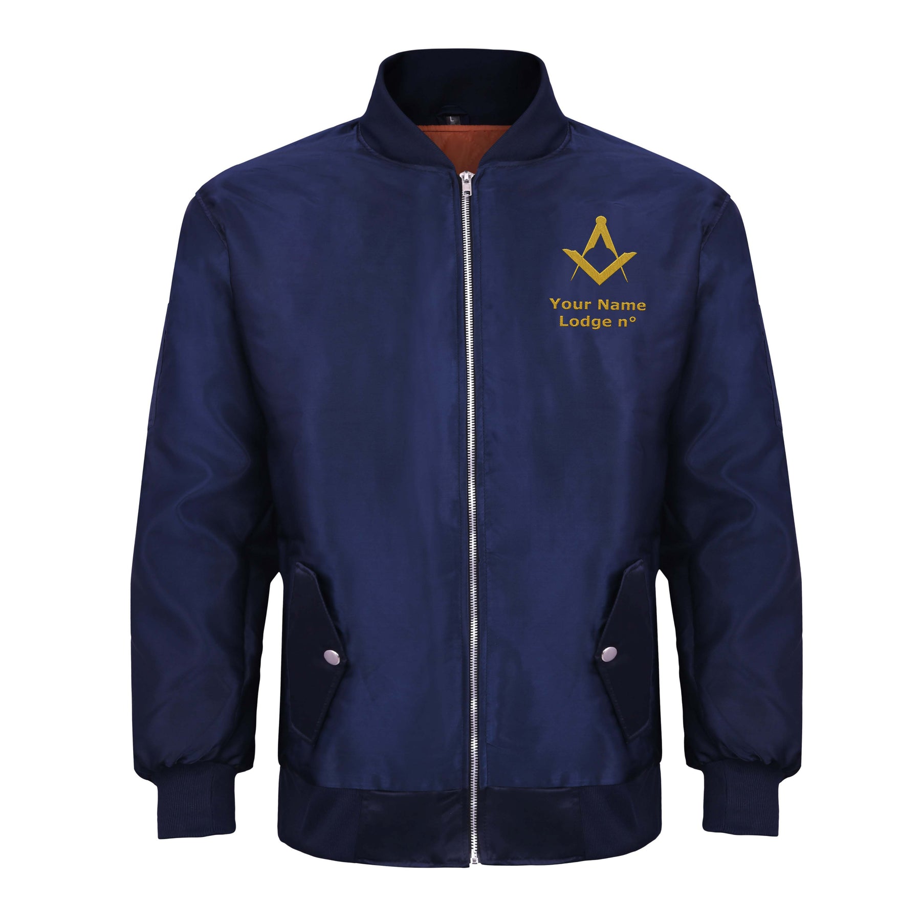 Master Mason Blue Lodge Jacket - Blue Color With Gold Embroidery - Bricks Masons