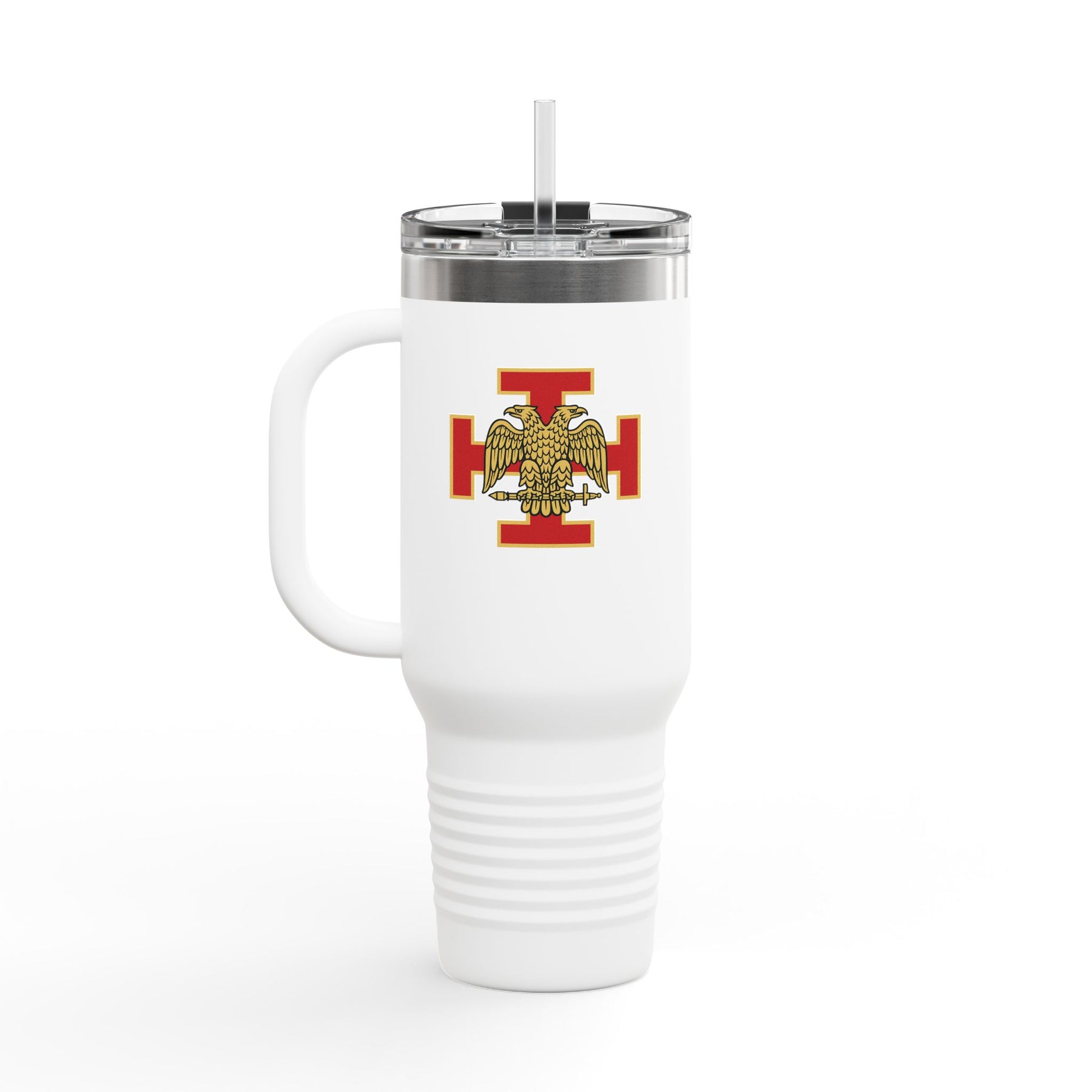33rd Degree Scottish Rite Ringneck Tumbler - Stainless Steel Red Cross With Wings Down - Bricks Masons