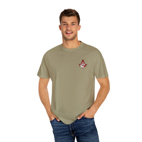 Master Mason Blue Lodge Canada Jurisdiction T-Shirt - Garment-Dyed Tee Various Colors - Bricks Masons