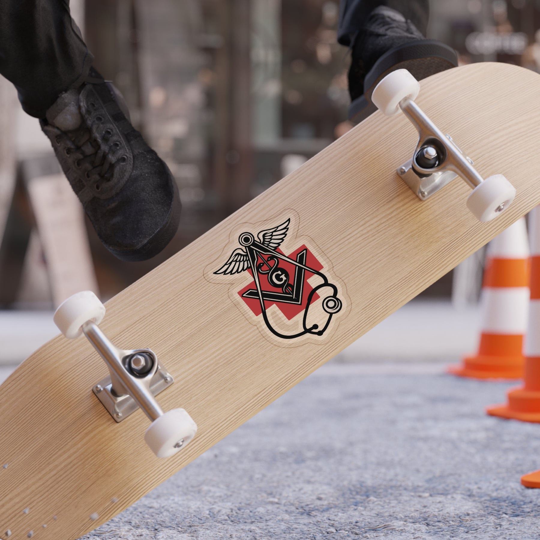 Master Mason Blue Lodge Sticker Decal - Water Resistant Vinyl Medical Cross - Bricks Masons