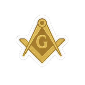 Master Mason Blue Lodge Sticker Decal - Kiss-Cut All Gold - Bricks Masons