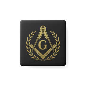 Master Mason Blue Lodge Magnet - Porcelain With Magnet - Bricks Masons