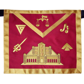 16th Degree Scottish Rite Apron - Red with Gold Borders - Bricks Masons