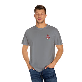 Master Mason Blue Lodge Canada Jurisdiction T-Shirt - Garment-Dyed Tee Various Colors - Bricks Masons