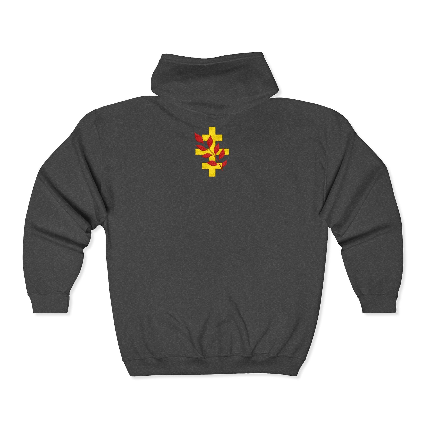 Red Branch of Eri Hoodie - Zip Up Jacket Front & Back Embroidery - Bricks Masons