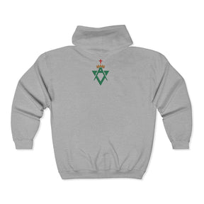 Allied Masonic Degrees Hoodie - Zip Up Jacket with AMD Emblem Embroidery - Bricks Masons