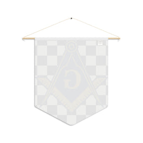 Master Mason Blue Lodge Pennant - S & C G Surrounded by Checkered Design - Bricks Masons