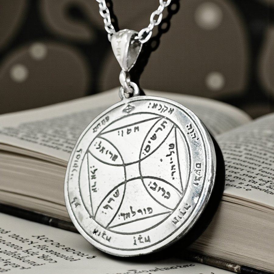 Wiccan Pendant Seventh Pentacle consecrated to the Sun In Silver 3 Cm 8.5 Gr Art 1719 - Bricks Masons