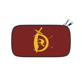 DOKO Passport Wallet - Maroon & Yellow With Shoulder & Wrist Strap - Bricks Masons