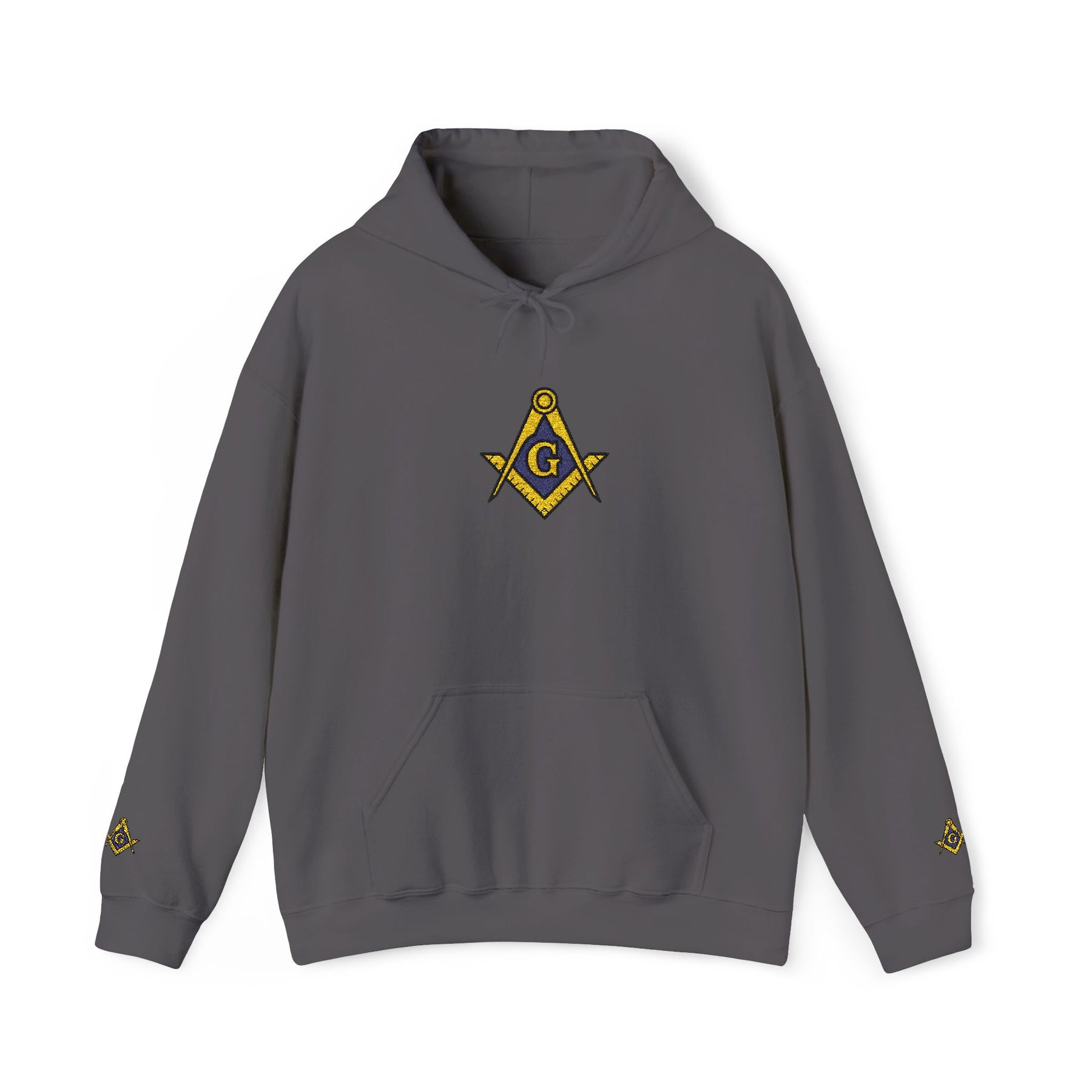 Master Mason Blue Lodge Hoodie - Soft Cotton Poly Blend Embroidered Detail - Bricks Masons