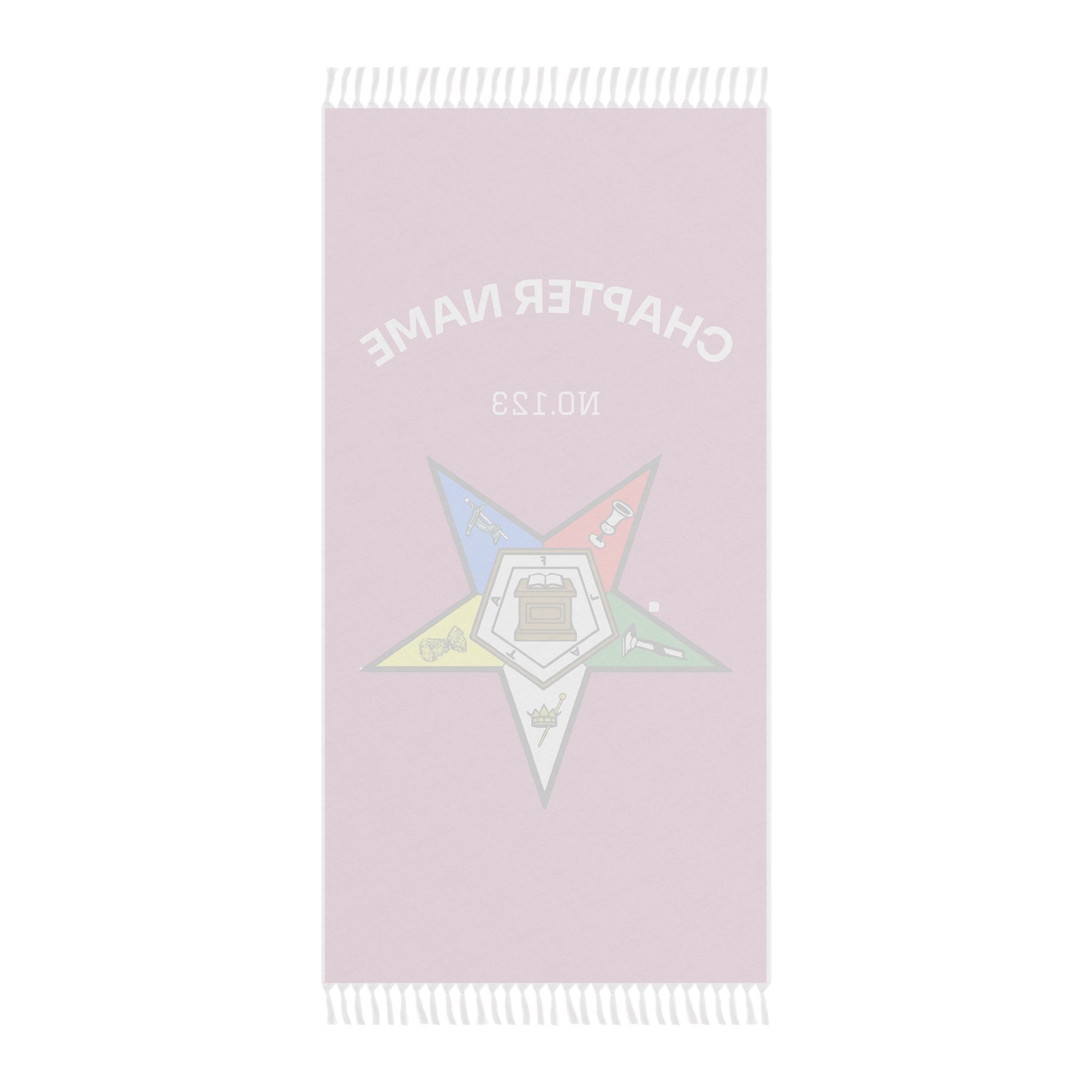 OES Towel - Pink Polyester Customizable Beach Cloth - Bricks Masons