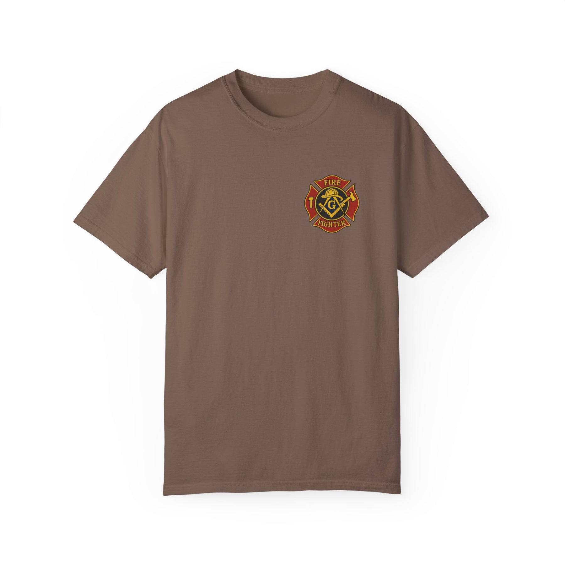 Master Mason Blue Lodge T-Shirt - Firefighter Mason Garment-Dyed Tee - Bricks Masons