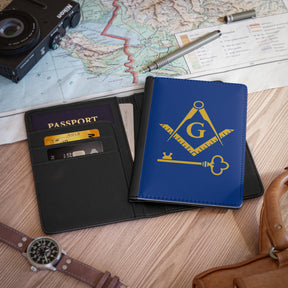 International Masons Passport Cover - Blue PU Leather - Bricks Masons