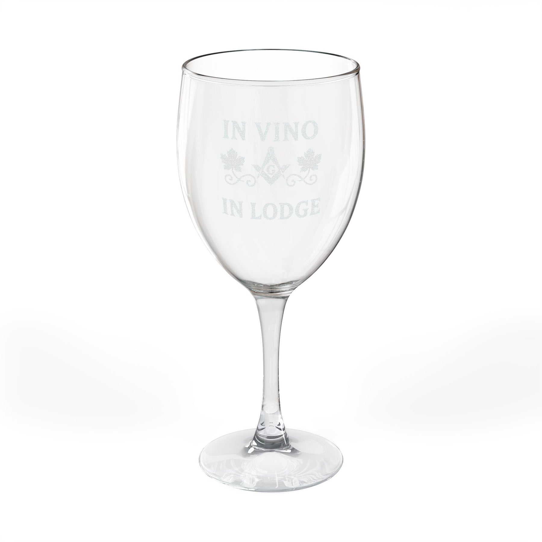 Master Mason Blue Lodge Wine Glass - In Vino In Lodge with Square & Compass G