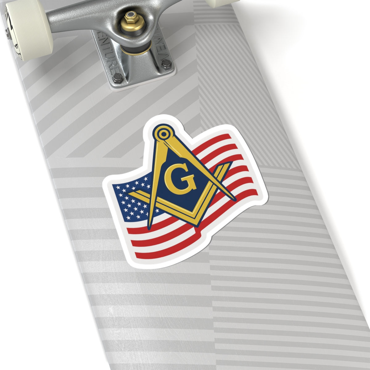 Master Mason Blue Lodge Sticker Decal - Kiss-Cut USA Flag - Bricks Masons