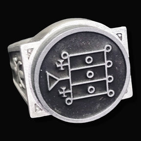Demon Ring 50 KNIGHT FURCAS 72 Demons Minor Key of Solomon Goetia In Silver 2.2 cm x 1.8 cm 18 Gr Art 1828 - Bricks Masons