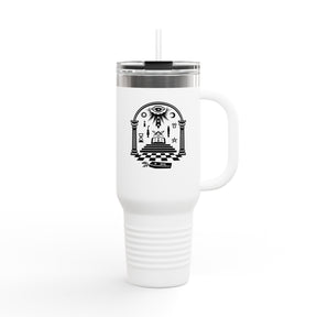 Master Mason Blue Lodge Ringneck Tumbler - Temple Scene with Square & Compass