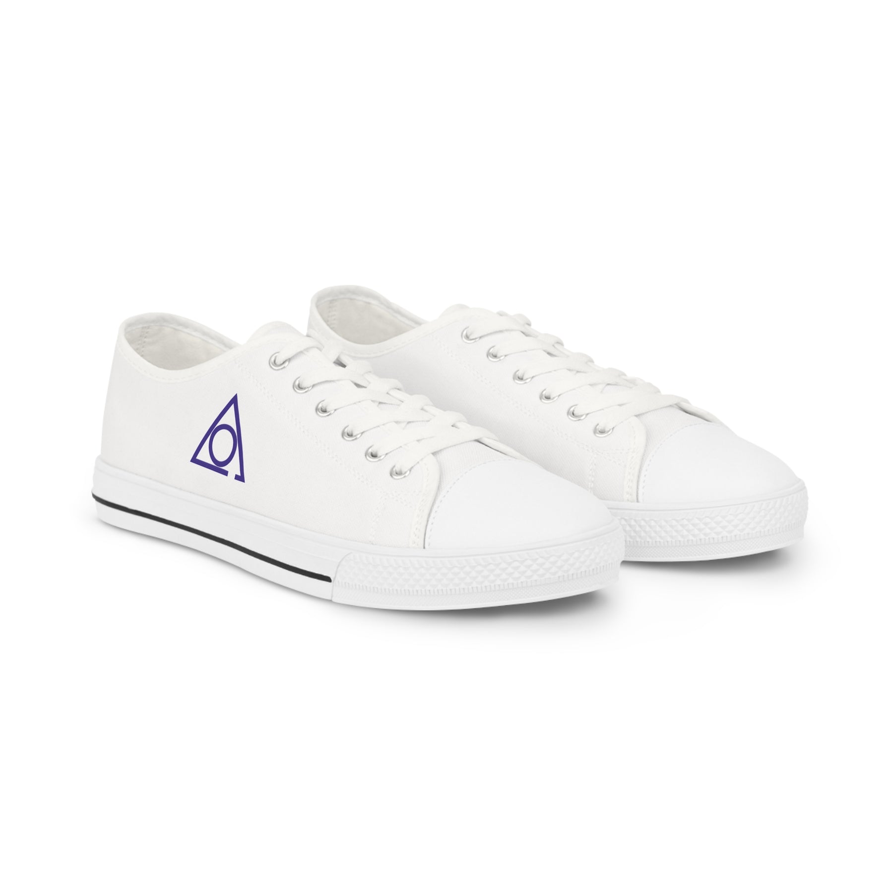LOCOP Sneaker - Low Top Sneaker Black & White Purple Emblem - Bricks Masons