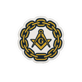Master Mason Blue Lodge Sticker Decal - Kiss-Cut Colorful - Bricks Masons