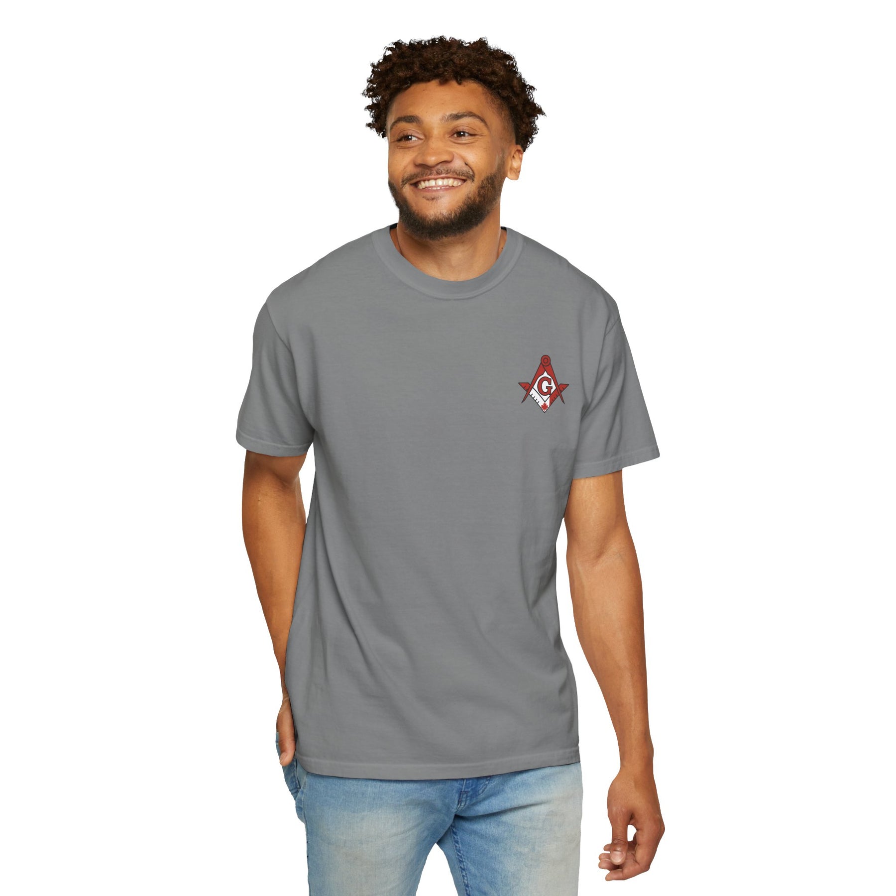 Master Mason Blue Lodge Canada Jurisdiction T-Shirt - Garment-Dyed Tee Various Colors - Bricks Masons