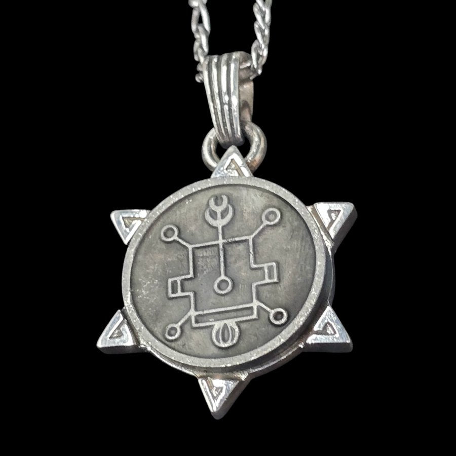 Demon Pendant 03 PRINCE VASSAGO and Secret Seal of Solomon 72 Demons Lesser Key of Solomon Goetia In Silver 3 x 2.5 cm 12 Gr Art 1862 - Bricks Masons
