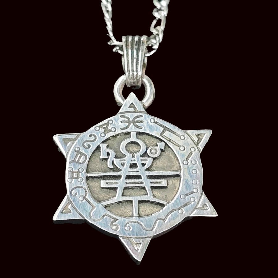 I wove Demon 31 PRESIDENT FORAS and Secret Seal of Solomon 72 Demons Lesser Key of Solomon Goetia In Silver 3 x 2.5 cm 12 Gr Art 1890 - Bricks Masons