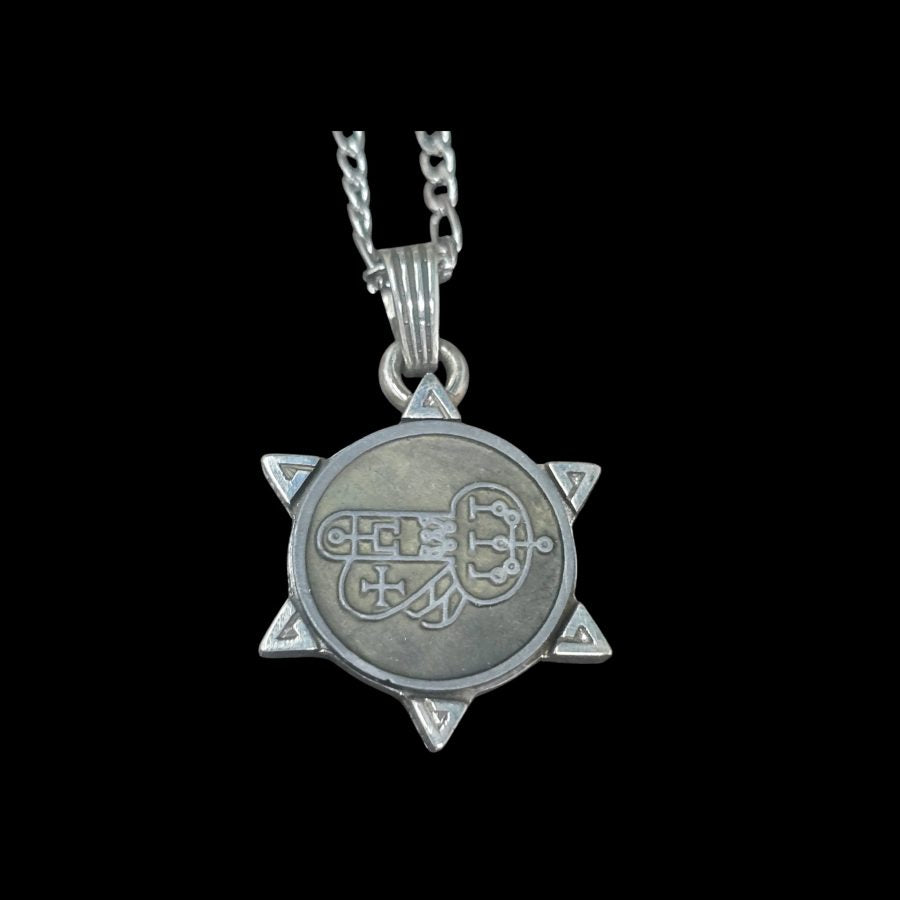 I swore Demon 44 MARQUES SHAX and Secret Seal of Solomon 72 Demons Lesser Key of Solomon Goetia In Silver 3 x 2.5 cm 12 Gr Art 1903 - Bricks Masons