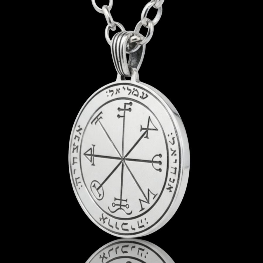 I said Seventh and Sixth Pentacle consecrated to Saturn Silver 3 Cm 12 Gr 44 Seals of Solomon Art 1953 - Bricks Masons