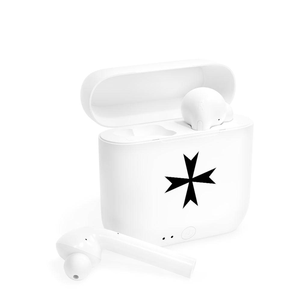 Order Of Malta Commandery Earbud - White