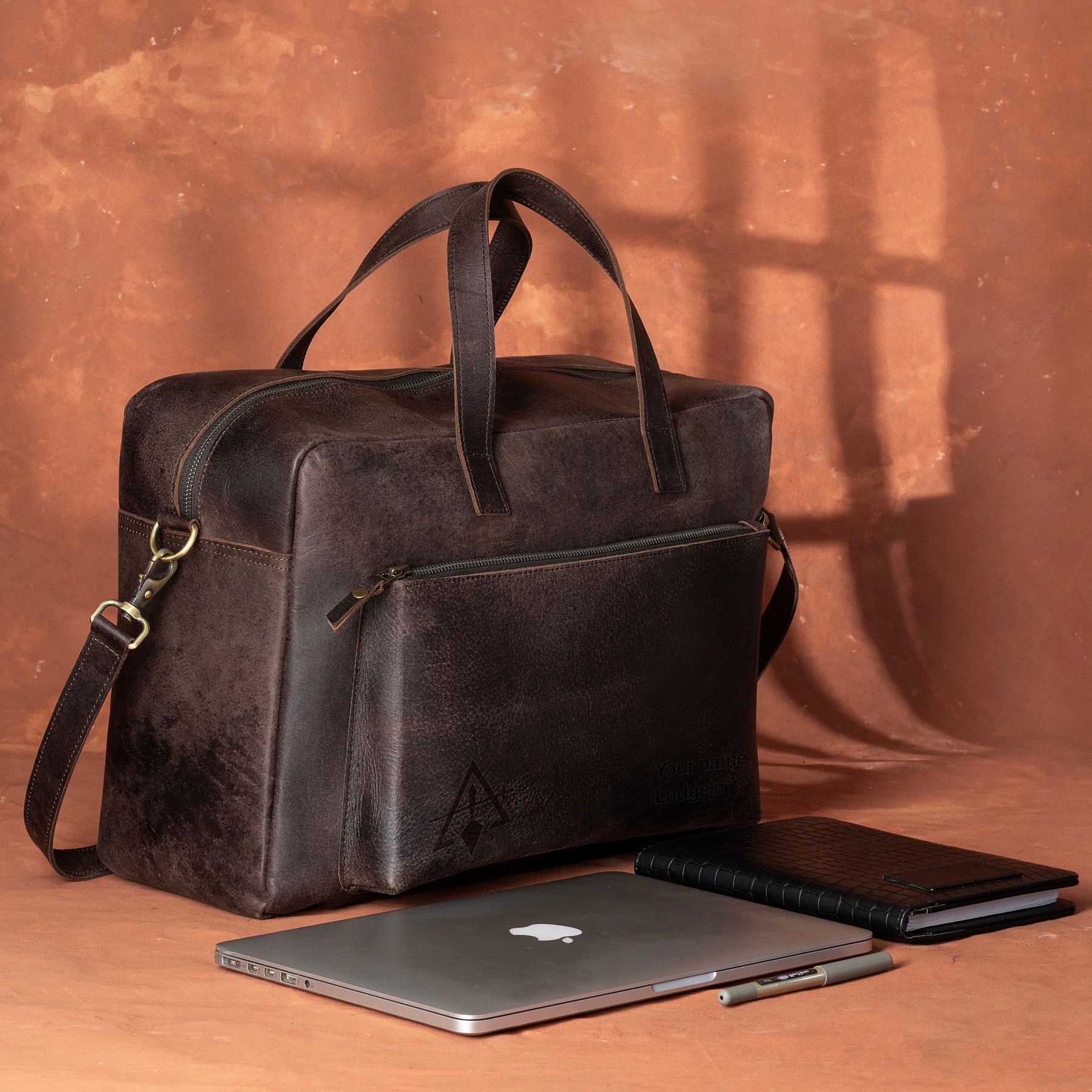 Council Briefcase - Dark Brown Cow Leather - Bricks Masons