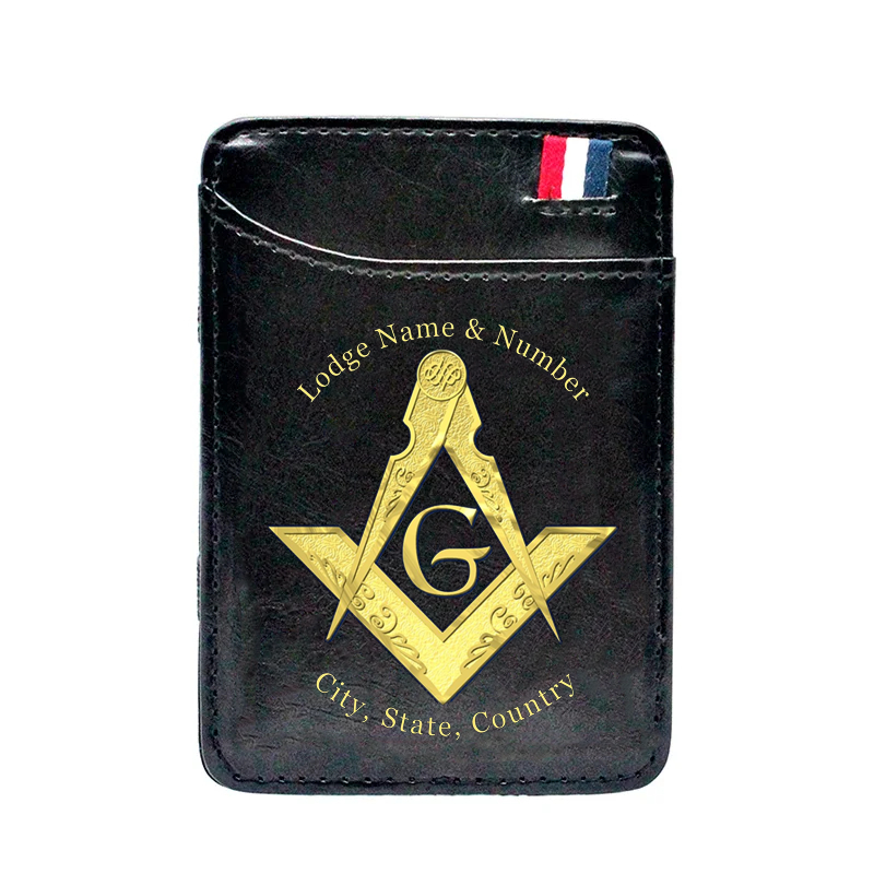 Master Mason Blue Lodge Wallet -  Black & Brown - Bricks Masons