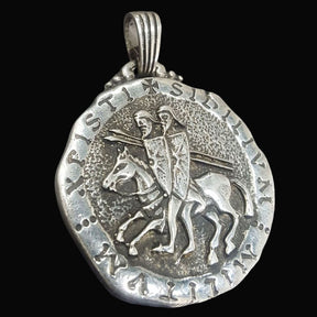 Knights Templar Pendant in Silver 3.7 cm 30 g Art 217 - Bricks Masons