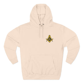 Master Mason Blue Lodge Hoodie - Three-Panel Fleece Embroidered S&C with G - Bricks Masons