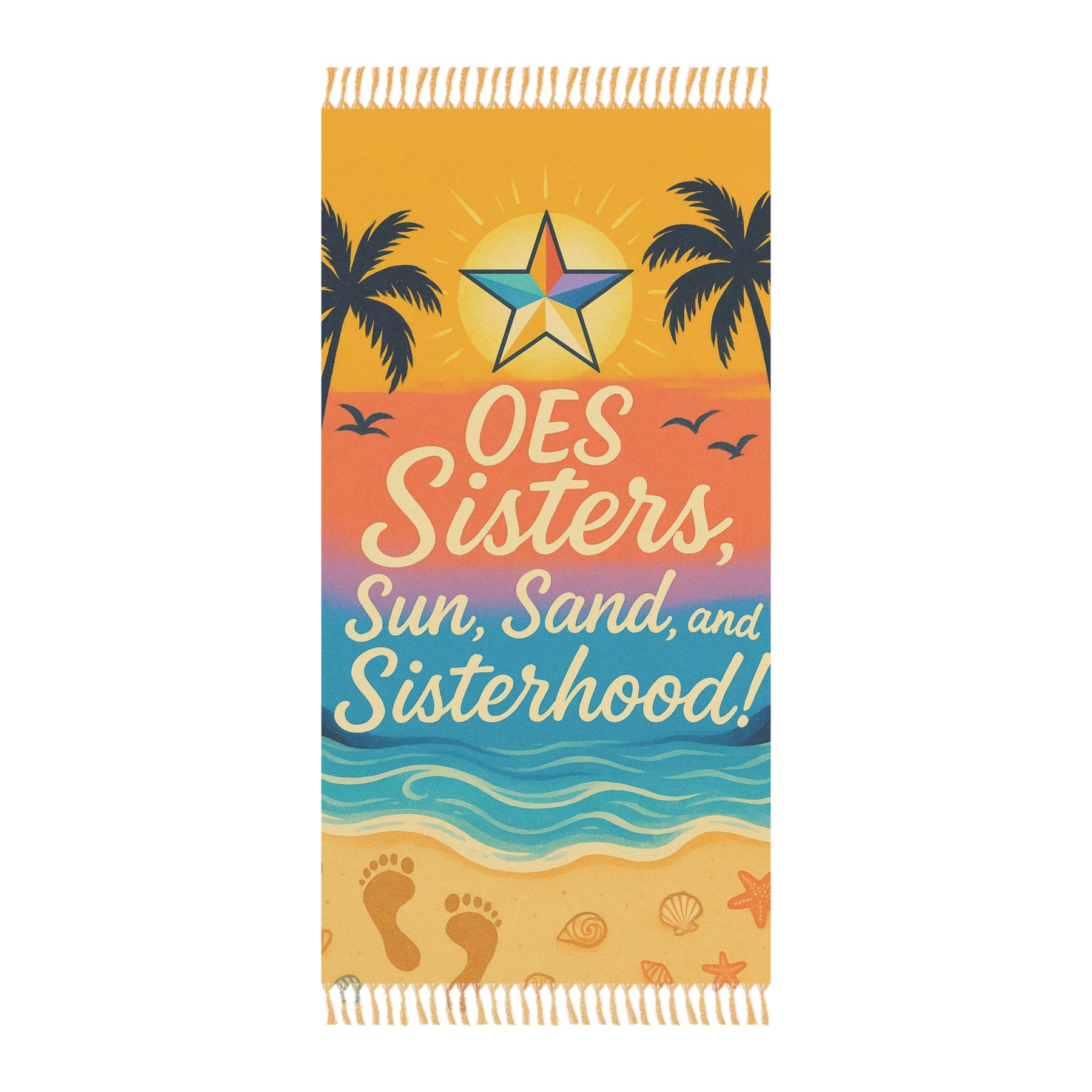 OES Towel - Sun, Sand & Sisterhood Vibrant Colors Beach Cloth - Bricks Masons