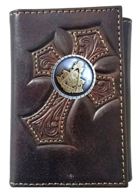 Past Master Blue Lodge Wallet - Nocona Cross Leather Chocolate