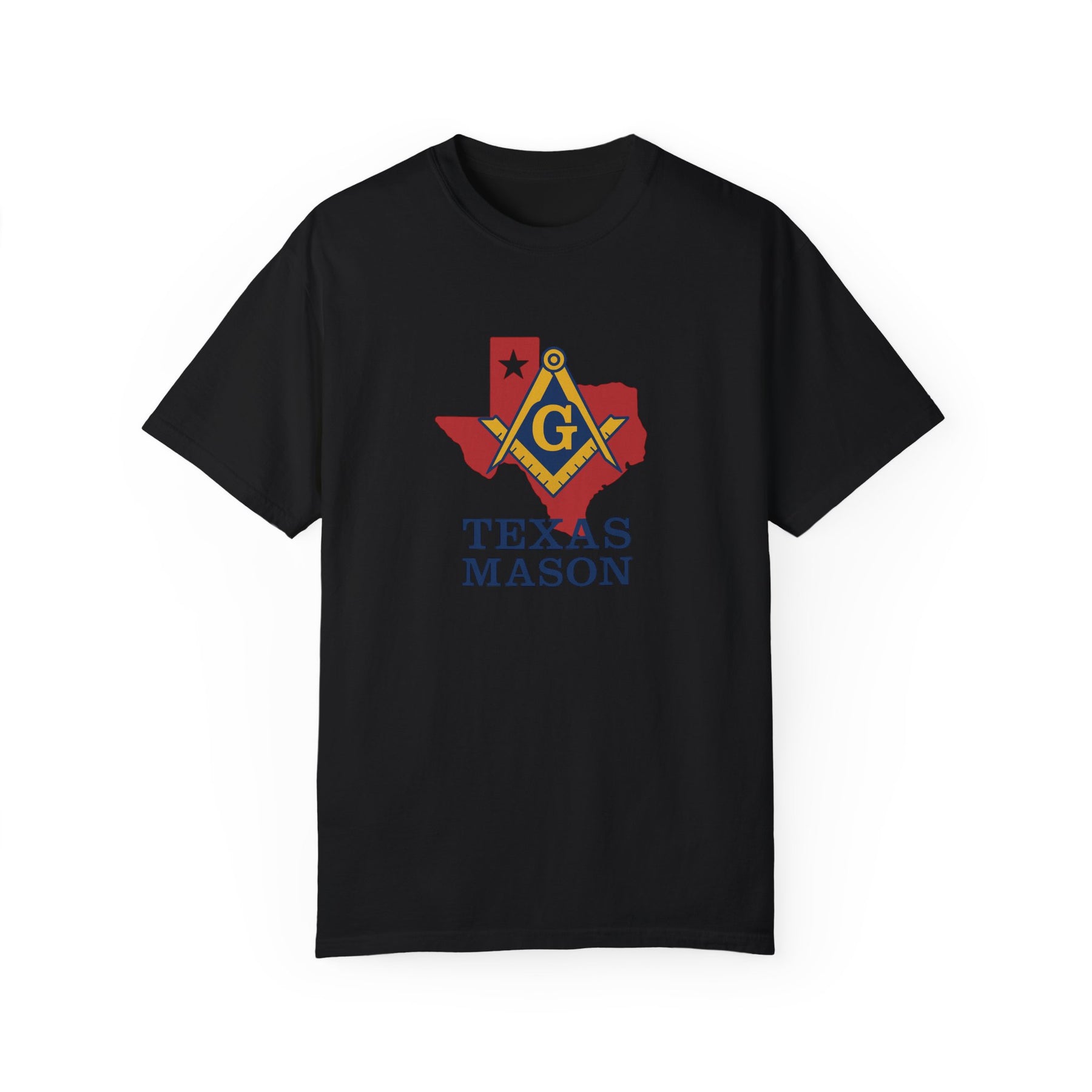 Master Mason Blue Lodge T-Shirt - Texas Mason Garment-Dyed Tee - Bricks Masons