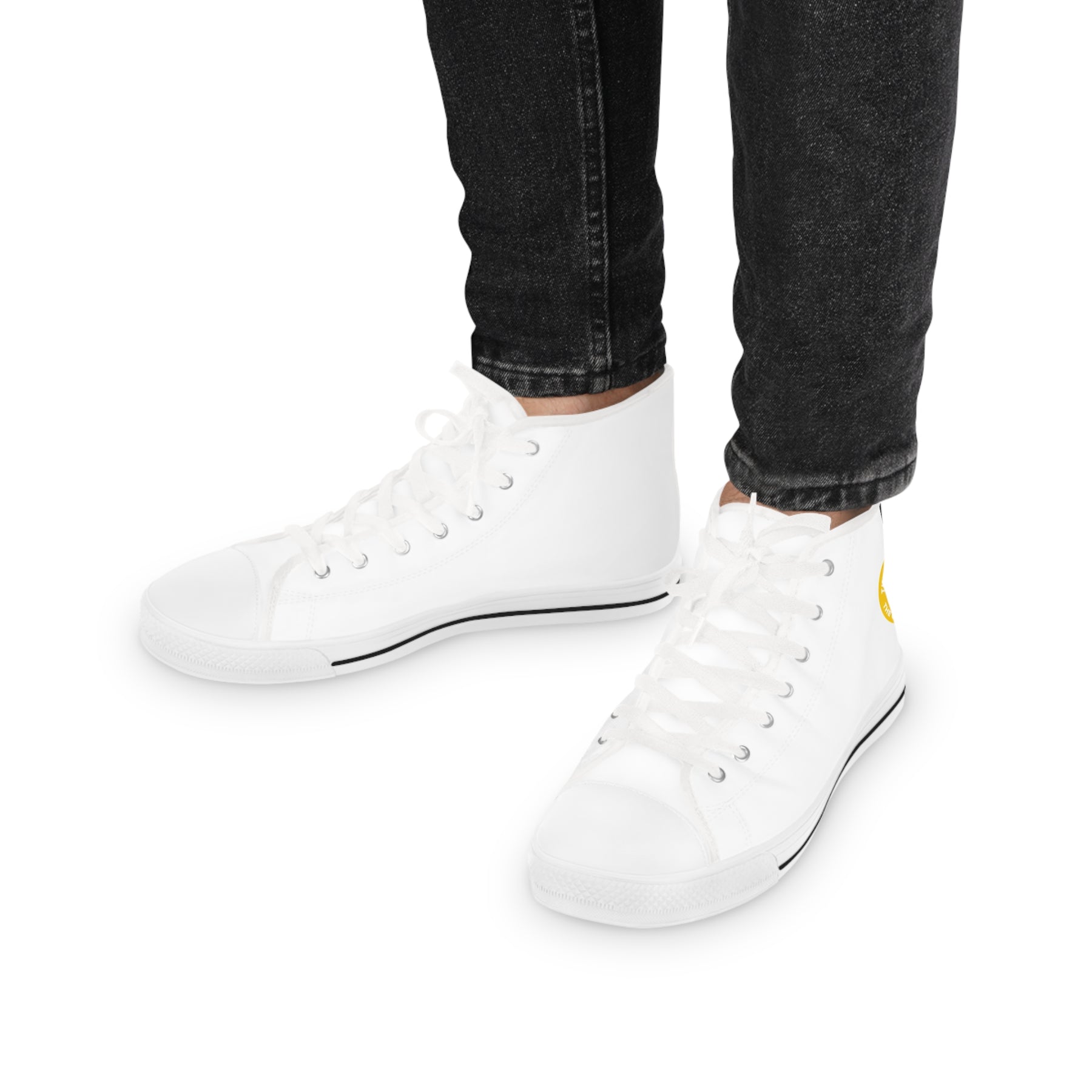 Order of the Golden Circle Sneaker - High Top Black & White Sole - Bricks Masons
