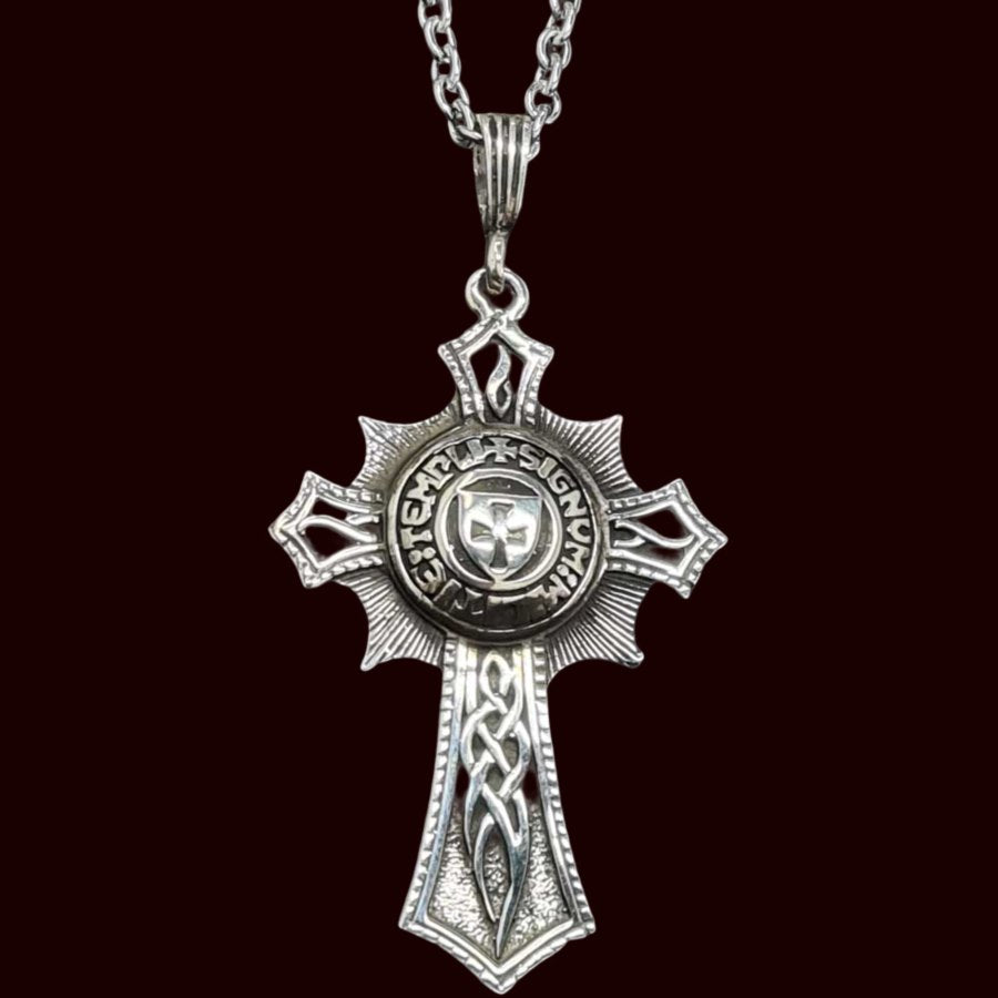 Knights Templar Cross Pendant, Silver, 5.5 cm, 10 g, Art. 295 - Bricks Masons