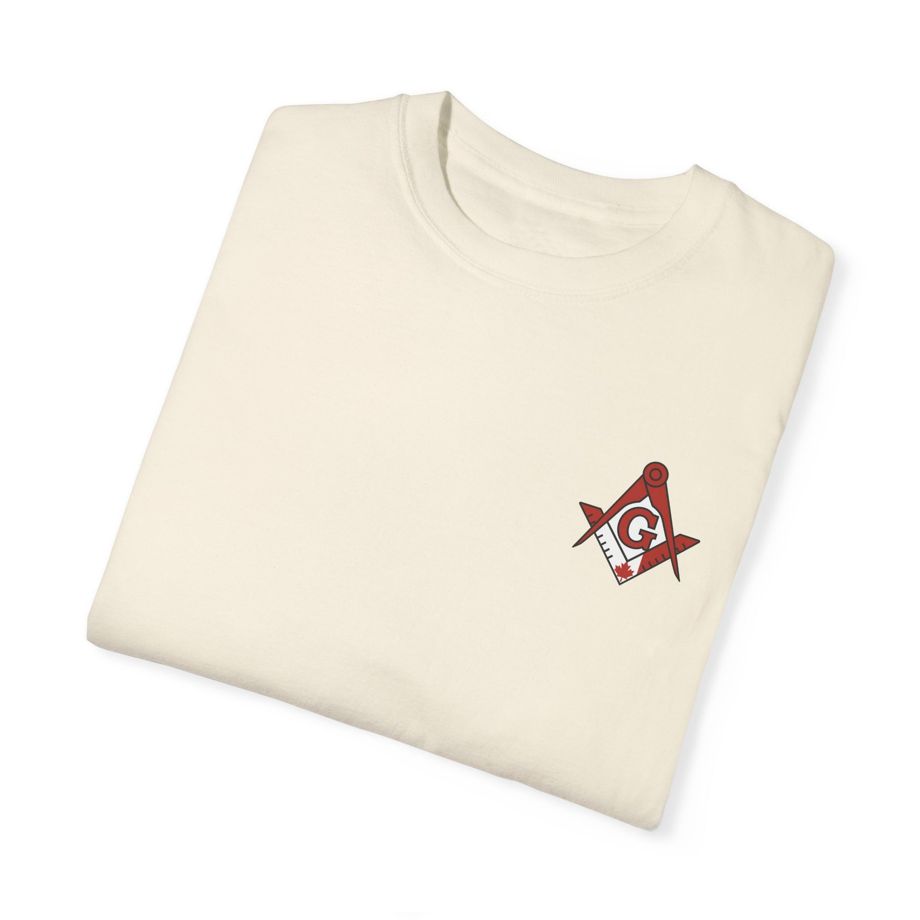 Master Mason Blue Lodge Canada Jurisdiction T-Shirt - Garment-Dyed Tee Various Colors - Bricks Masons