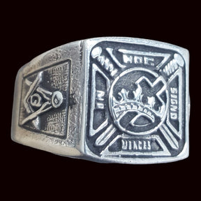 Masonic Ring In Hoc Signo Vinces in Silver 1.5 cm 9 gr Art 308 - Bricks Masons