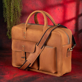32nd Degree Scottish Rite Briefcase - Brown Leather - Bricks Masons