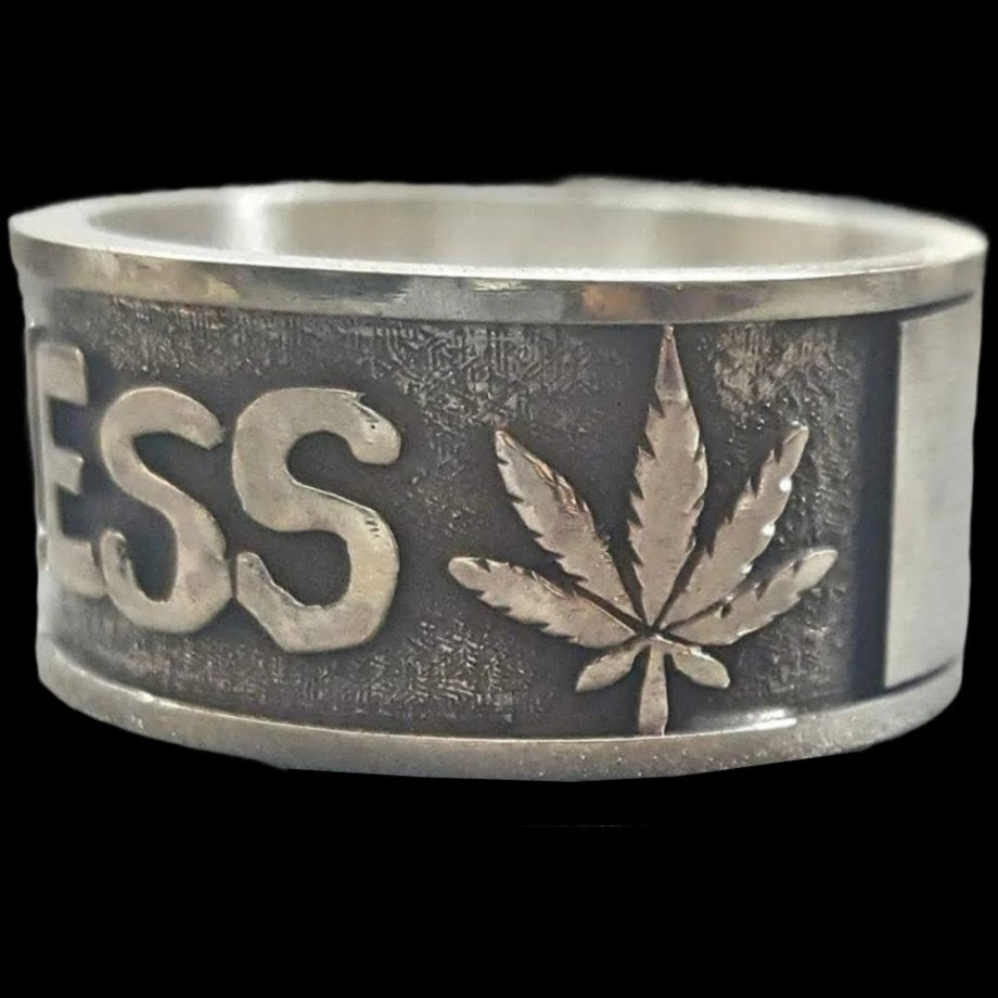 Ring Leon Judah Rastafari Jah Bless Silver 0.8 Cm Art 33 - Bricks Masons