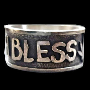 Ring Leon Judah Rastafari Jah Bless Silver 0.8 Cm Art 33 - Bricks Masons