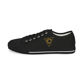 Grand Tiler of Solomon Sneaker - Low Top Sneaker Black & White Golden Emblem - Bricks Masons