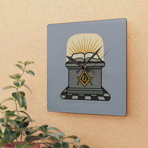 Master Mason Blue Lodge Clock - Sacred Altar Symbol of Light and Morality - Bricks Masons