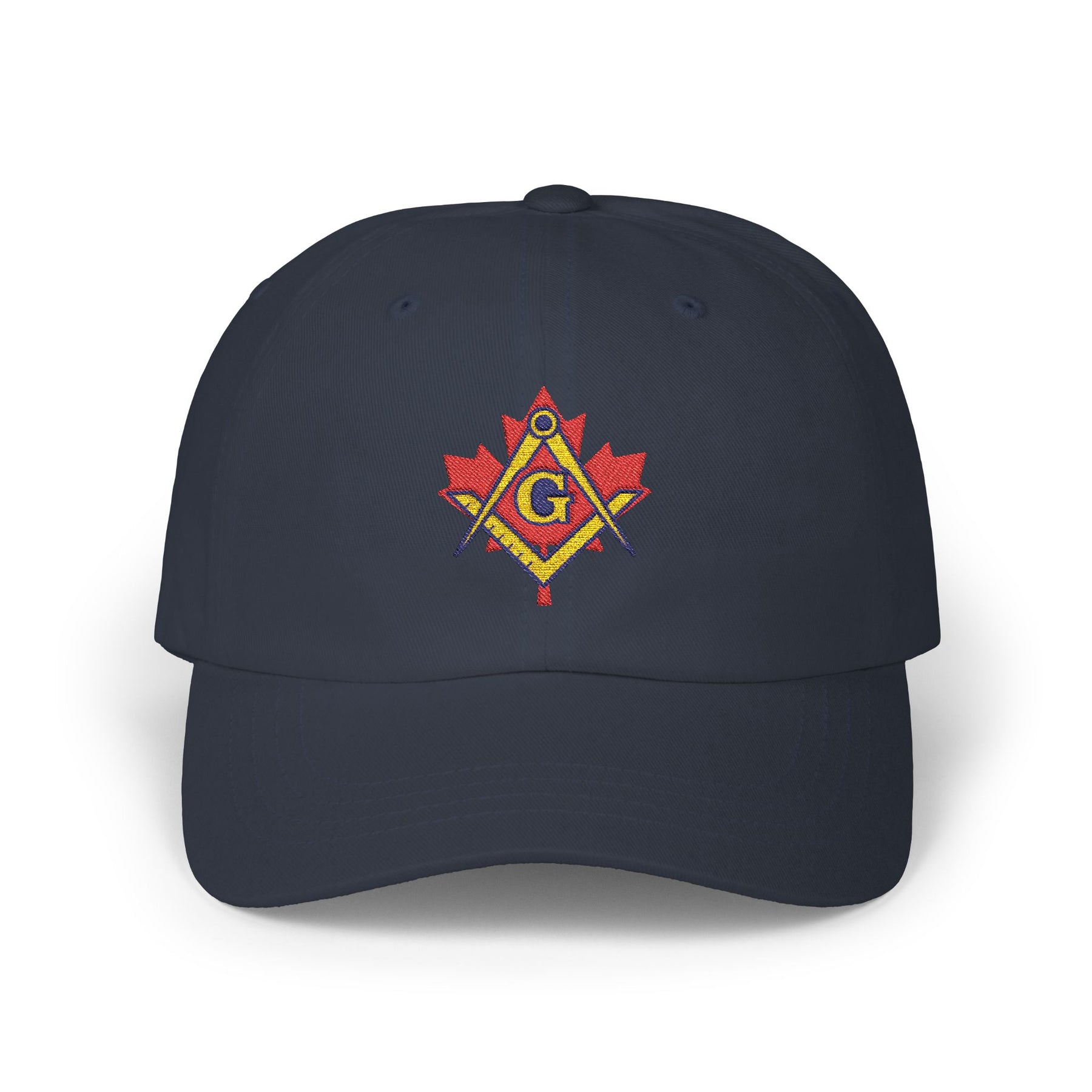 Master Mason Blue Lodge Canada Jurisdiction Baseball Cap - Red Maple Leaf S&C - Bricks Masons