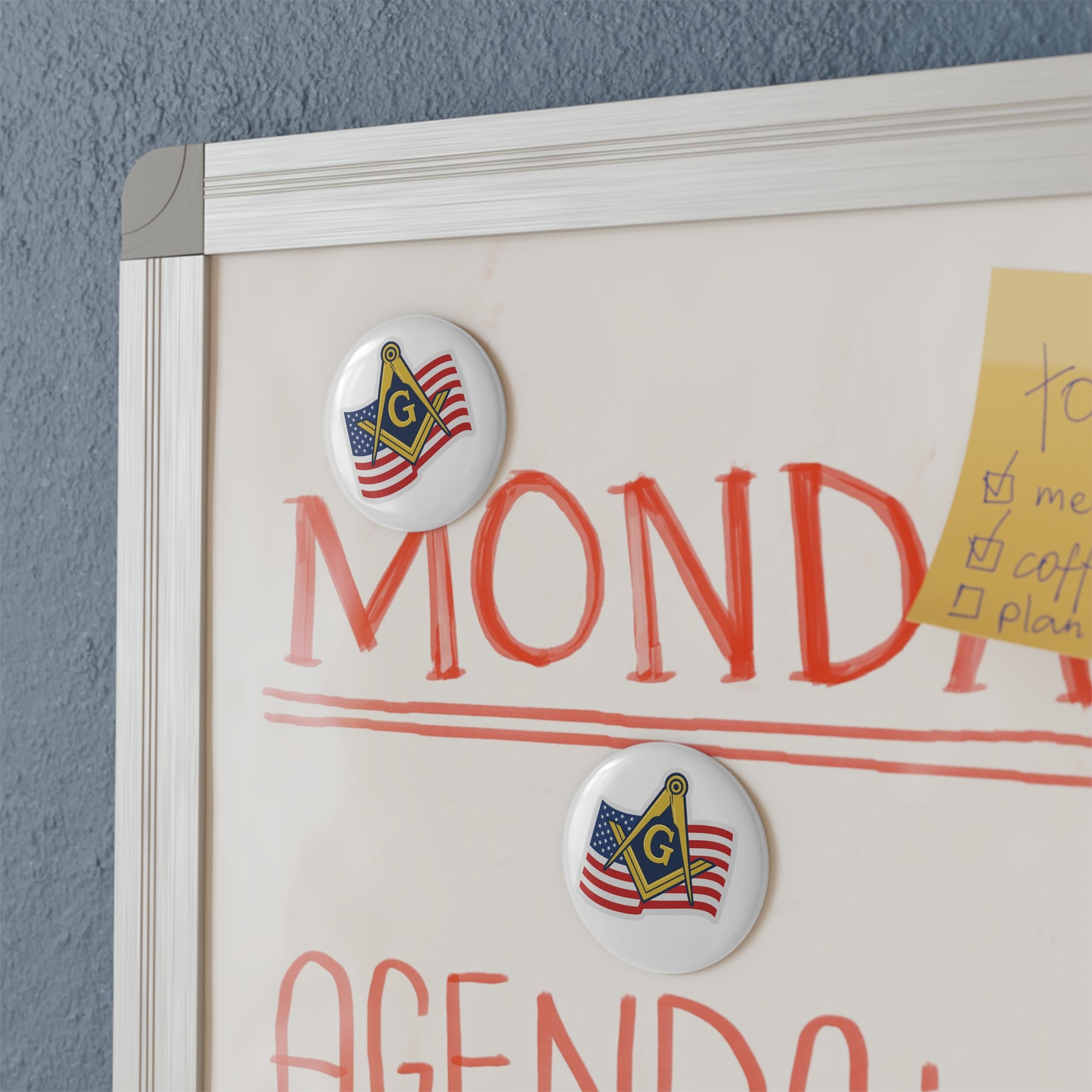 Master Mason Blue Lodge Magnet - Decorative Refrigerator - Bricks Masons