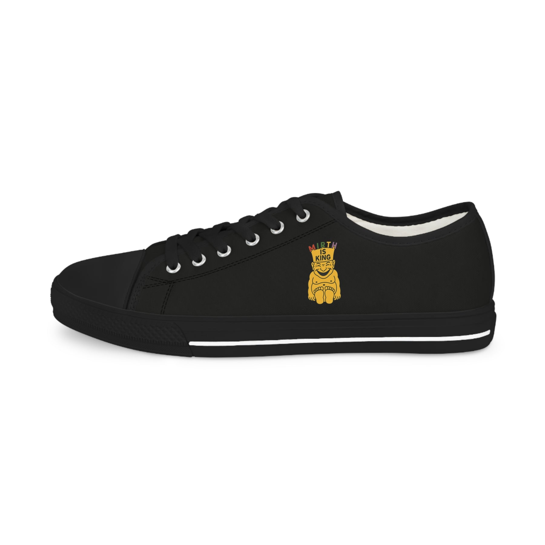 Royal Order of Jesters Sneaker - Low Top Sneaker Black & White Mirth is King - Bricks Masons