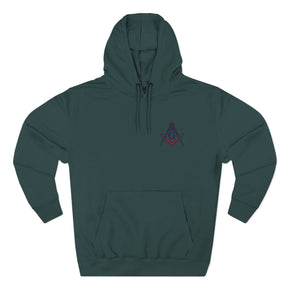 Master Mason Blue Lodge Hoodie - Front Stitch Design - Bricks Masons
